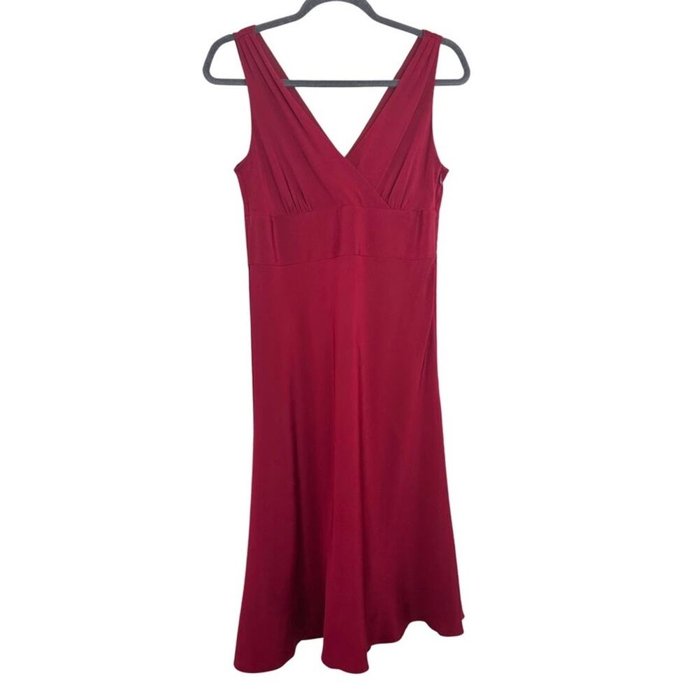 J.Crew Sophia 100% Silk Formal Deep Red Sleeveless Dress Size 10P